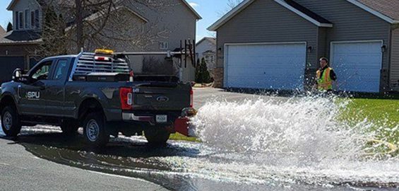 Hydrant Flushing in neighborhood